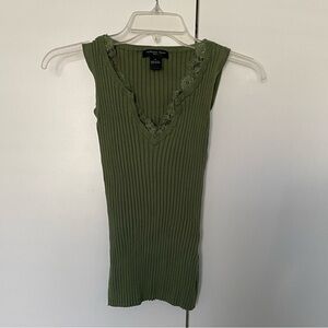 August Silk Olive Ribbed Tank Top